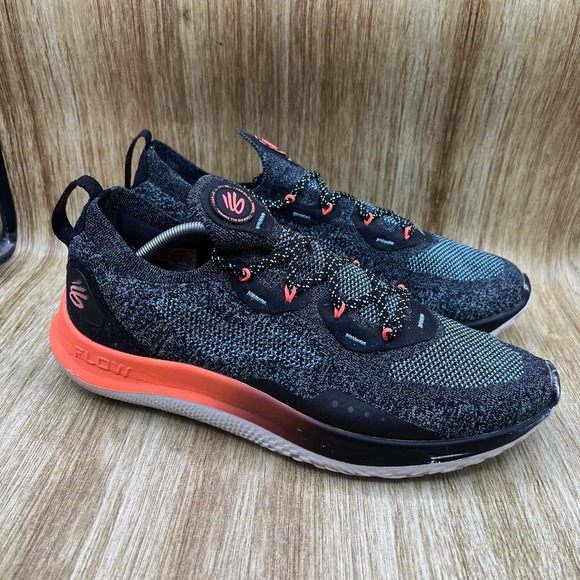 Under Armour Curry Flow Go Men's‎ Size 14 Black Fresco Blue Shoes 3025878-001